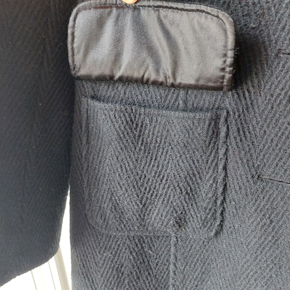 Mossimo - Black Wool Tweed Trench Coat - Picture 6 of 13